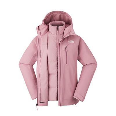 the north face 女 dv防水兩件式羽絨外套ap落櫻紫89y7/登山/防風外套/防水 