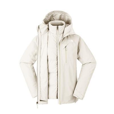 the north face 女 dv防水兩件式羽絨外套ap沙丘白89y7/登山/防風外套/防水 