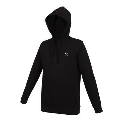 puma 男長厚連帽t恤-上衣 運動 休閒 慢跑 黑白 