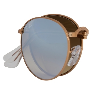 Ray-ban Round Folding Sunglasses Rb3532 1989U 47 | Bronze-Copper Frame | Silver Gradient Flash Lenses - All