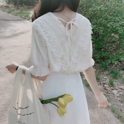 【預購】溫柔小姐姐的日常蕾絲襯衫～２色（S~XL） 