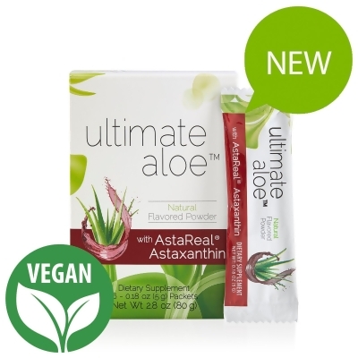 Ultimate Aloe™芦荟粉（含AstaReal®虾红素） - Natural Flavor – Single Box (16 Servings)