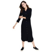 Lands' End Women's Work 2 Weekend Matte Jersey Shirtdress - 16, Black Lands' End Women's Work 2 Weekend Matte Jersey Shirtdress - 16, Black