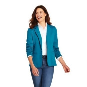 Lands' End Women's Tall Fleece Blazer - 16-18, Blue Lands' End Women's Tall Fleece Blazer - 16-18, Blue