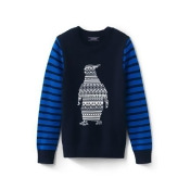 Lands' End Toddler Boys' Penguin Pattern Cotton Jumper - 2 - 3 years, Blue Lands' End Toddler Boys' Penguin Pattern Cotton Jumper - 2 - 3 years, Blue