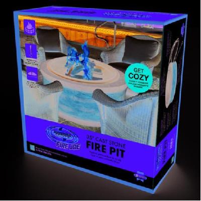 Sun Joe Sjfp35 Rw Stn Fire Joe 35 Rustic Wood Cast Stone Fire Pit