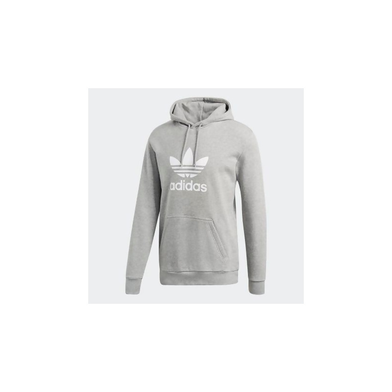 adidas trefoil hoodie grey