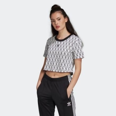 adidas crop tee black