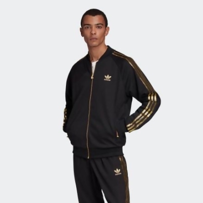 adidas black and gold tracksuit