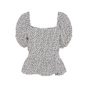 PIECES Cropped Floral-print Top Women Black PIECES Cropped Floral-print Top Women Black