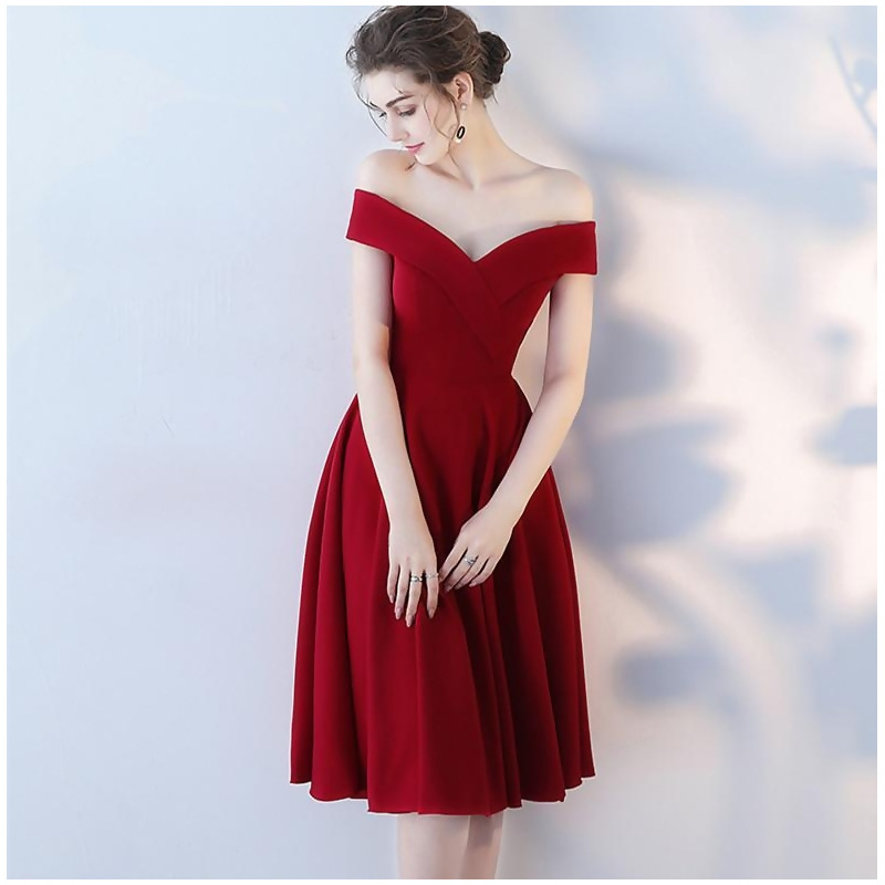 女装一字肩敬酒服晚礼服连身裙