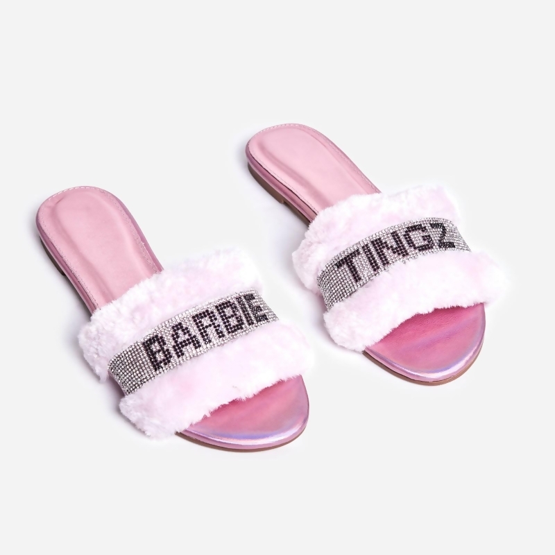 barbie tingz fur slides