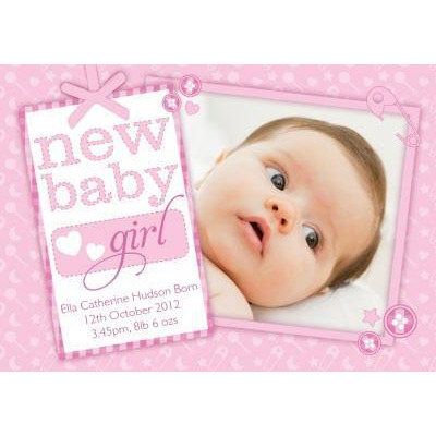 Personalised New Baby Girl Card - Congratulations Greeting ...