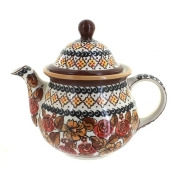 Blue Rose Polish Pottery Autumn Rose Large Teapot Blue Rose Polish Pottery Autumn Rose Large Teapot