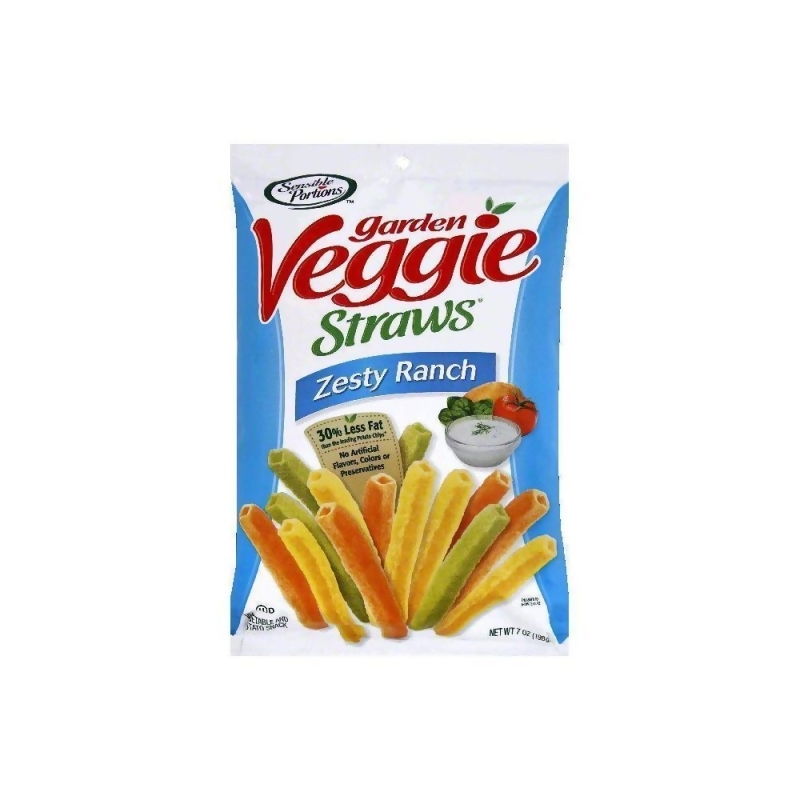 Sensible Portions Zesty Ranch Garden Veggie Straws, 7 Oz (Pack of 12