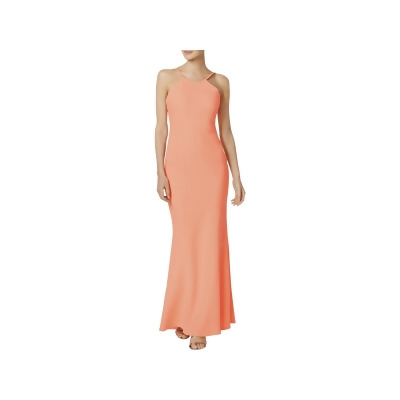 calvin klein draped chiffon halter gown