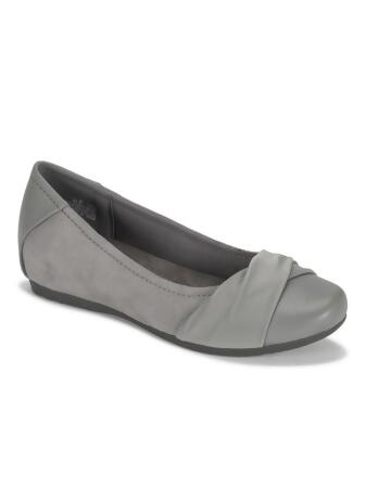 Baretraps Womens Mitsy Faux Leather Twist Front Ballet Flats 