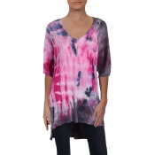 Free People Womens Tie-Dyed V-Neck T-Shirt Free People Womens Tie-Dyed V-Neck T-Shirt