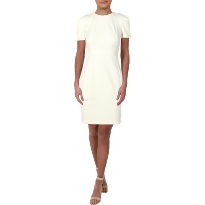 Calvin Klein Womens Petites Pleated Sleeves Jewel Neck Wear To