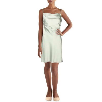 Danielle Bernstein Womens Satin Ruched Slip Dress 