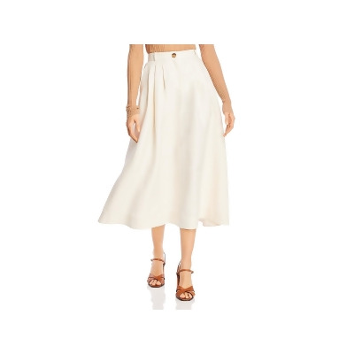 Lafayette 148 New York Womens Rosabella Linen Pleated Flare Skirt 