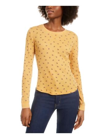 Ultra Flirt Womens Juniors Waffle Crewneck Casual Top 