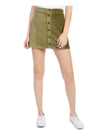 Rewash Womens Juniors 4 What It's Worth Corduroy Button Front Mini Skirt 
