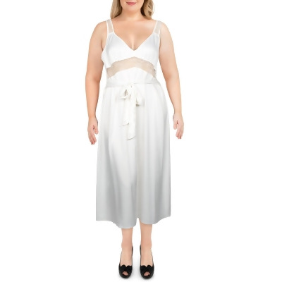 Danielle Bernstein Womens Sateen Midi Slip Dress 