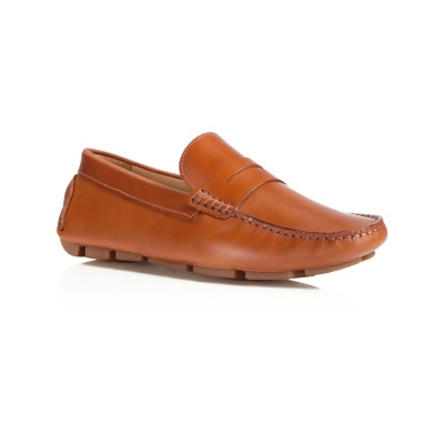 The Men's Store Mens Penny Driver Leather Square Toe Loafers 