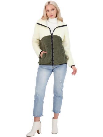 Lucky Brand Womens Shearling Lightweight Fleece Jacket 