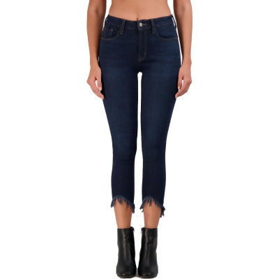 Just USA Womens High Rise Frayed Hem Skinny Jeans 