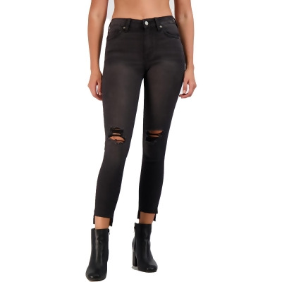 Just Black Womens High Rise Distressed Skinny Jeans 