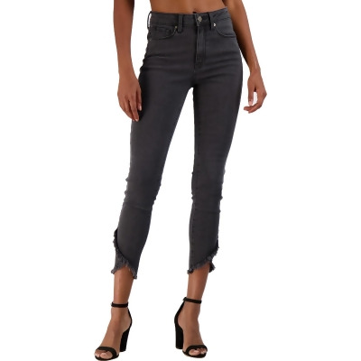 Just Black Womens High Rise Frayed Hem Skinny Jeans 