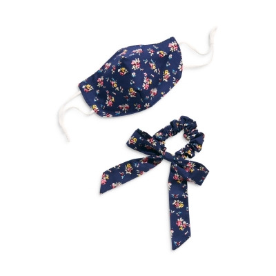 Free People Womens Floral Face Mask & Bow Scrunchie 