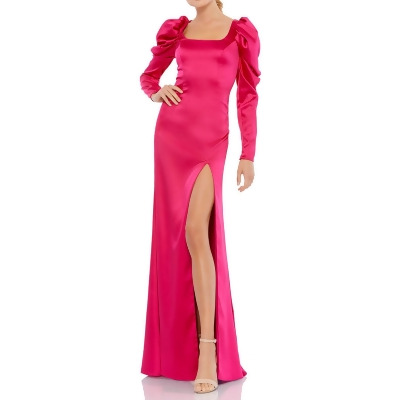 Ieena for Mac Duggal Womens Satin Puff Sleeve Evening Dress 