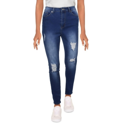 Reason Womens Avas High Rise Destroyed Skinny Jeans 