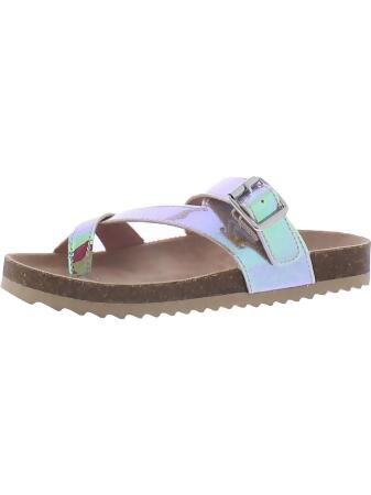 Arizona Jeans Co. Girls Nome Metallic Glitter Footbed Sandals 
