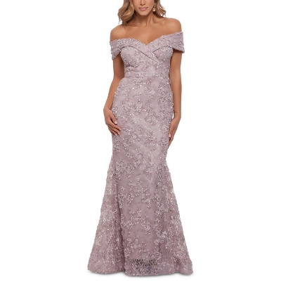 Xscape Womens Lace Sequined Evening Dress 