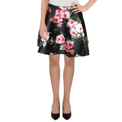 City Studio Womens Juniors Floral Woven A-Line Skirt 