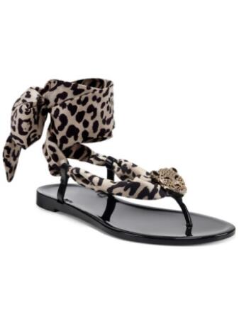 INC Womens Malana Faux Leather Soft Leg Tie Flats 