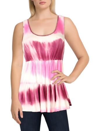 Jolt Womens Juniors Tie-Dye Open Back Pullover Top 