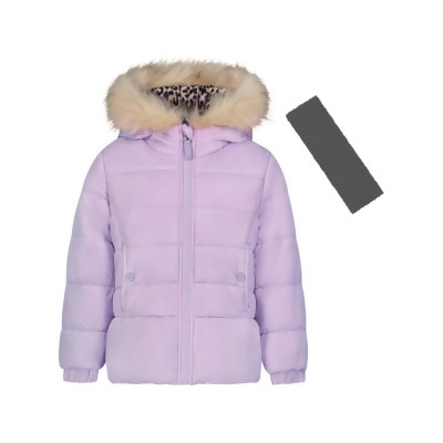 Jessica Simpson Girls Little Girls Faux Fur Puffer Jacket 