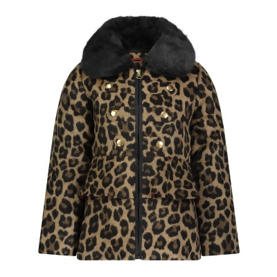 Jessica Simpson Girls Faux Fur Cold Weather Wool Coat 