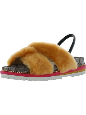 coach shearling sandals