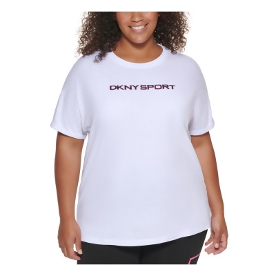 DKNY Sport Womens Plus Crewneck Cotton T-Shirt 
