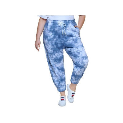 Tommy Hilfiger Sport Womens Plus Logo Tie Dye Jogger Pants 