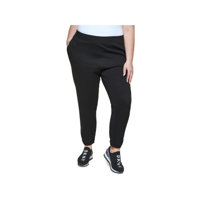 DKNY Sport Womens Plus Logo High Rise Jogger Pants 