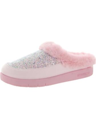 Skechers Girls Faux Fur Slippers Slide Sandals 