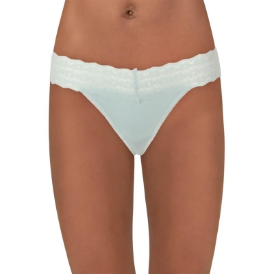 Rene Rofe Womens Lace Trim Bikini Thong Panty 