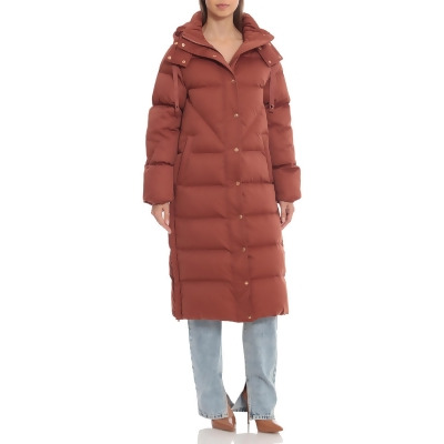 Avec Les Filles Womens Long Quilted Puffer Jacket 